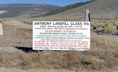 Antimony Landfill Sign in Technicolor