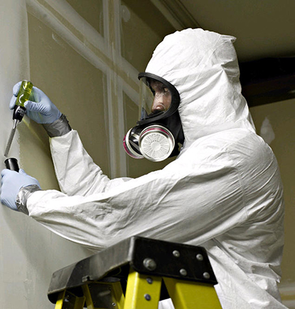 Asbestos abatement companies take steps to protect you and their workers from inadvertent exposure to asbestos. Photo credit: Flickr Creative Commons- asbestos testing