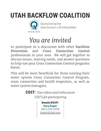 Screenshot of the Utah Backflow Coalition Flyer