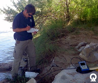 DWQ's Ben Brown sampling the San Juan River.