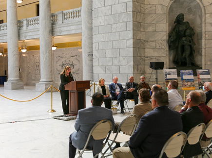 Utah Department of Environmental Quality celebrates 30th anniversary, Kim Shelley presenting