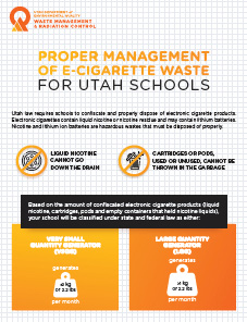 Screenshot: Proper Management of E-Cigarette Waste for Utah Schools PDF