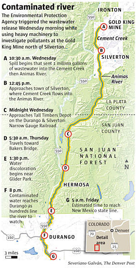 Animas River Map. (Denver Post)