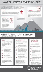 Infographic screenshot: what to do after the flood