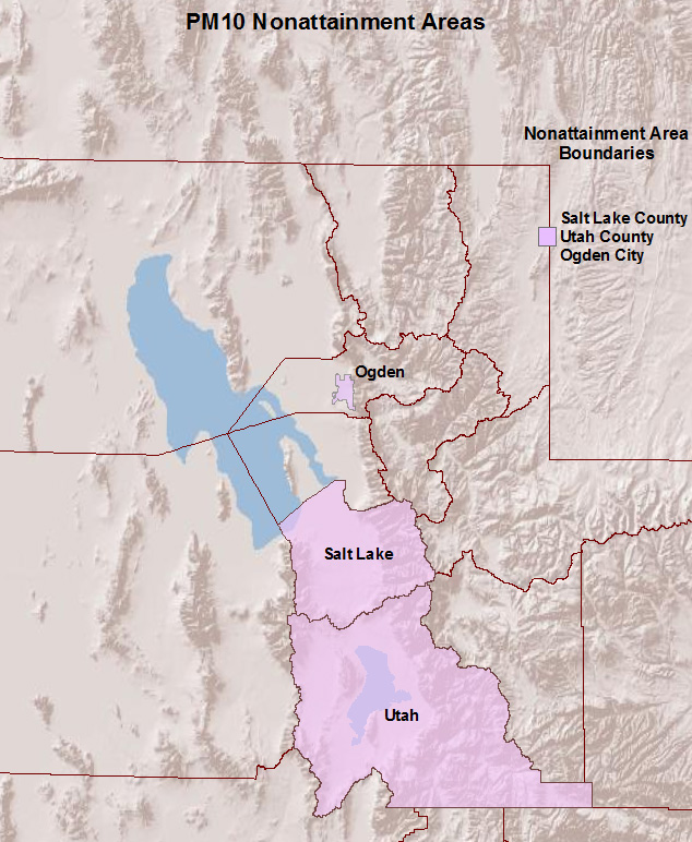 Utah Nonattainment Map: PM10