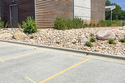 Pervious Asphalt example (located at the Associated General Contractors’ parking lot)