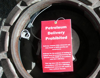 Petroleum Red Tag Program: picture of a tag.