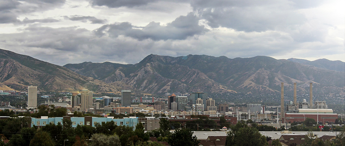Clouds over downtown Salt Lake City
