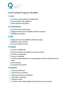 Screenshot: Lead-Free Testing Checklist PDF