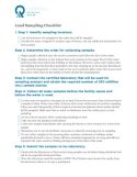 Screenshot: lead sampling checklist PDF