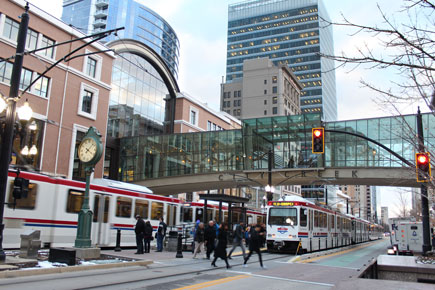 Using public transit helps to reduce emissions across the city.