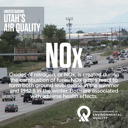 Infographic Understanding Utah's Air Quality: Oxides of nitrogen (NOx)